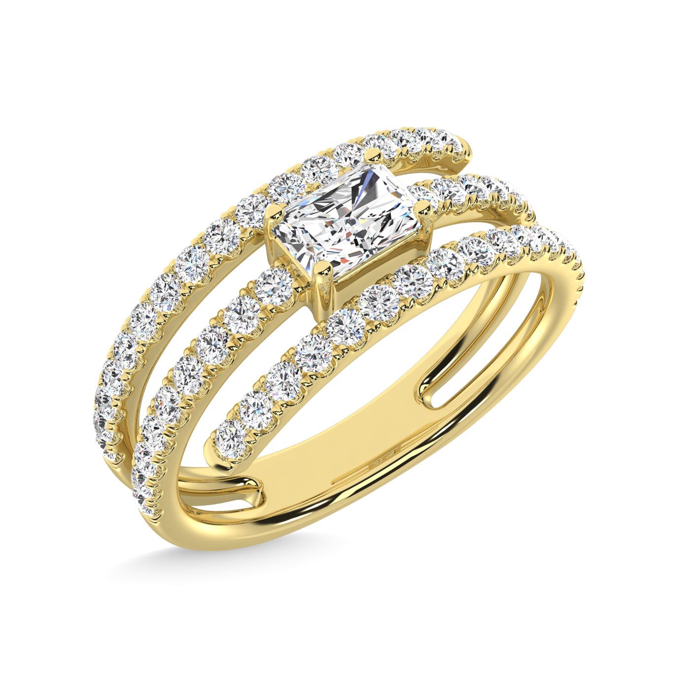 14K Yellow Gold Diamond 3/4 Ct.Tw. Fashion Ring