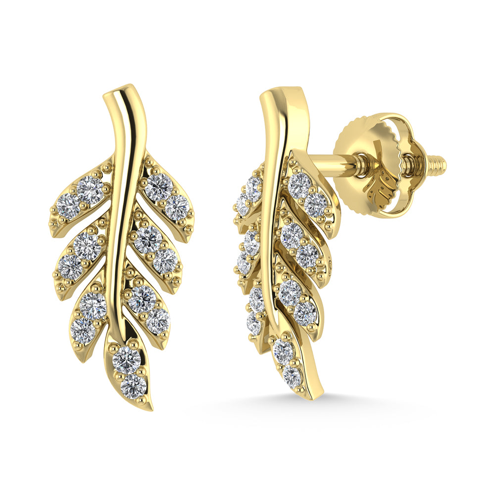 10K Yellow Gold Diamond 1/6 Ct.Tw. Fashion Earrings