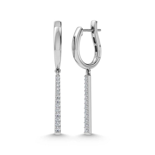 14K White Gold Diamond 1/4.Ct. Tw. Fashion Earrings
