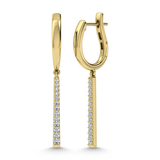 14K Yellow Gold Diamond 1/4.Ct. Tw. Fashion Earrings