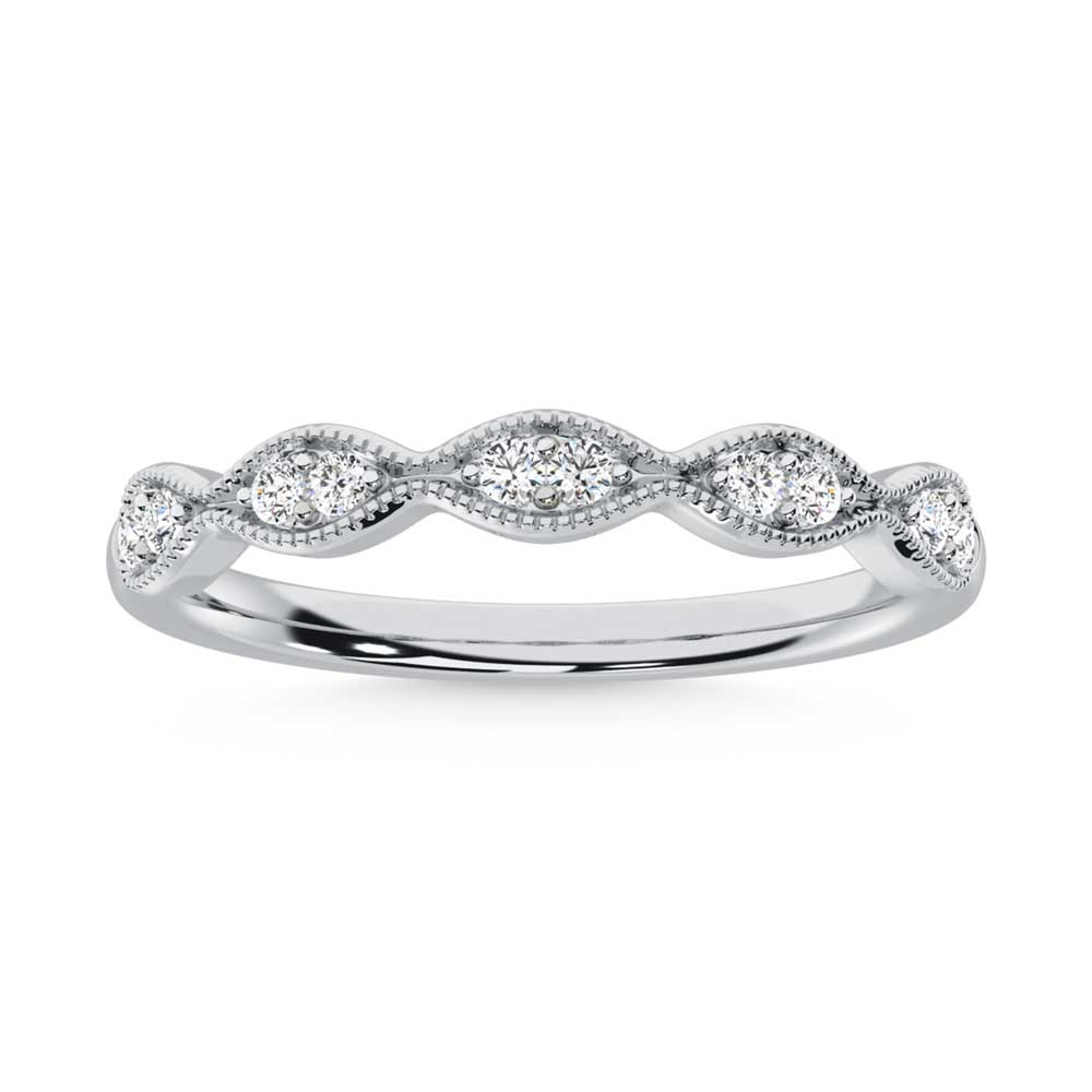 14K White Gold Diamond 1/6 Ct. Tw. Stackable Band