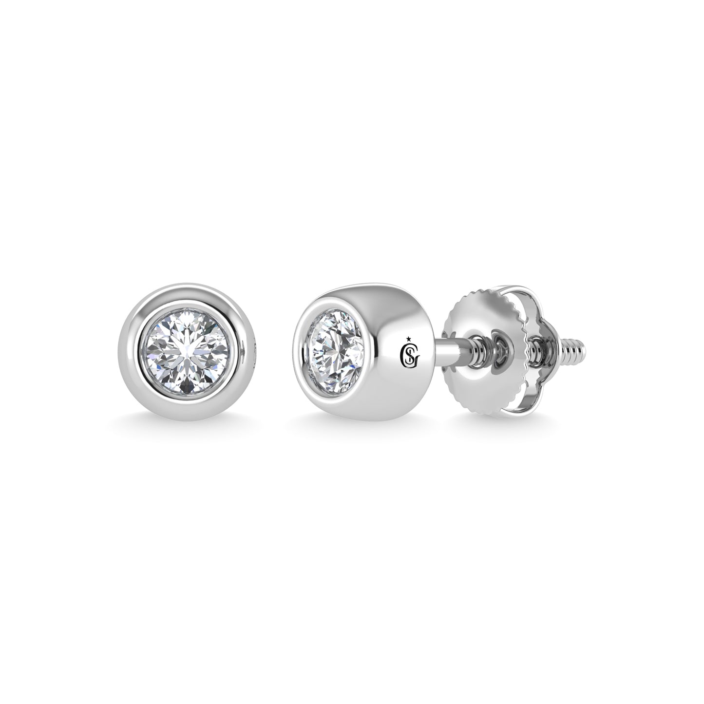 14K White Gold Diamond 1/5 Ct.Tw.  Stud Earrings