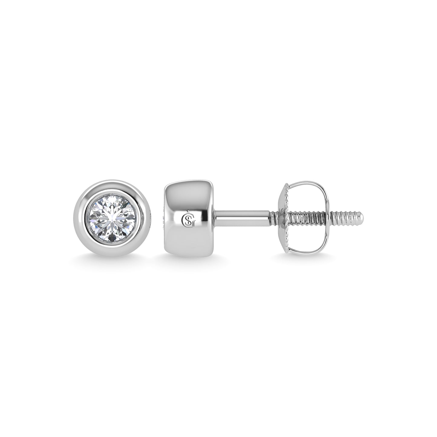 14K White Gold Diamond 1/5 Ct.Tw.  Stud Earrings