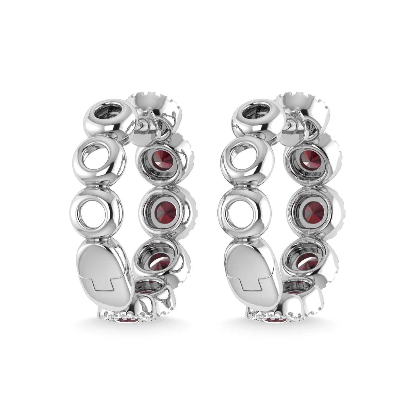 14K White Gold Ruby and Diamond 1 1/4 Ct.Tw. Fashion Earrings