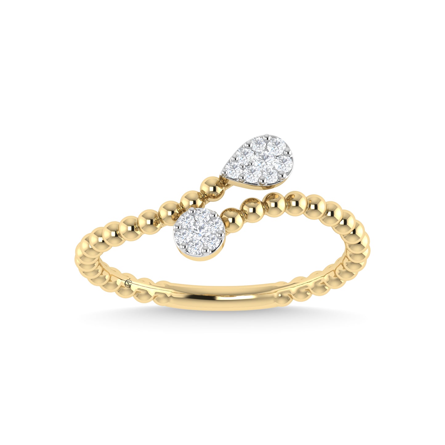 14K Yellow Gold Diamond 1/6 Ct.Tw. Fashion Ring