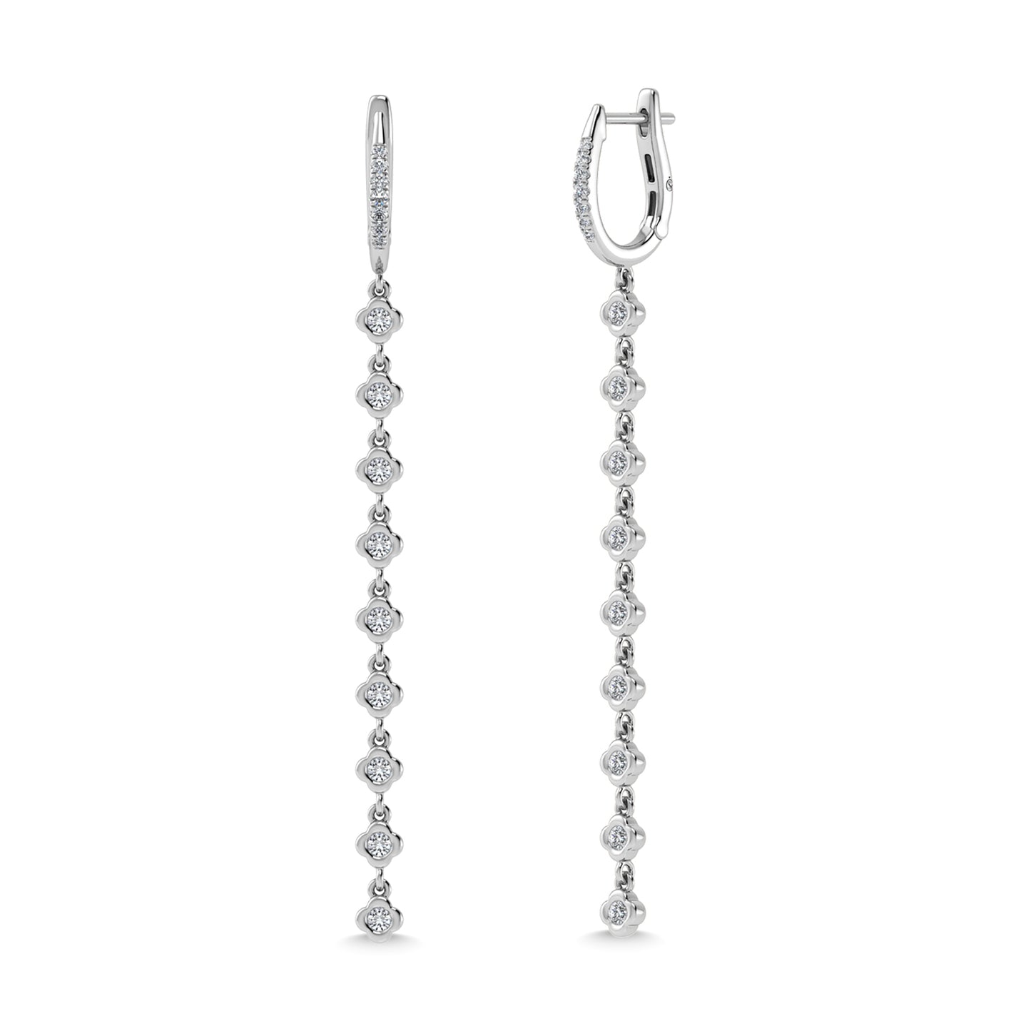 14K White Gold Diamond 5/8 Ct.Tw. Dangle Earrings