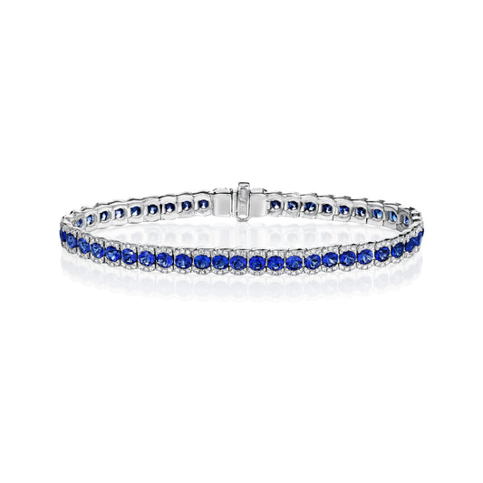 Brilliant in Blue Sapphire and Diamond Bracelet