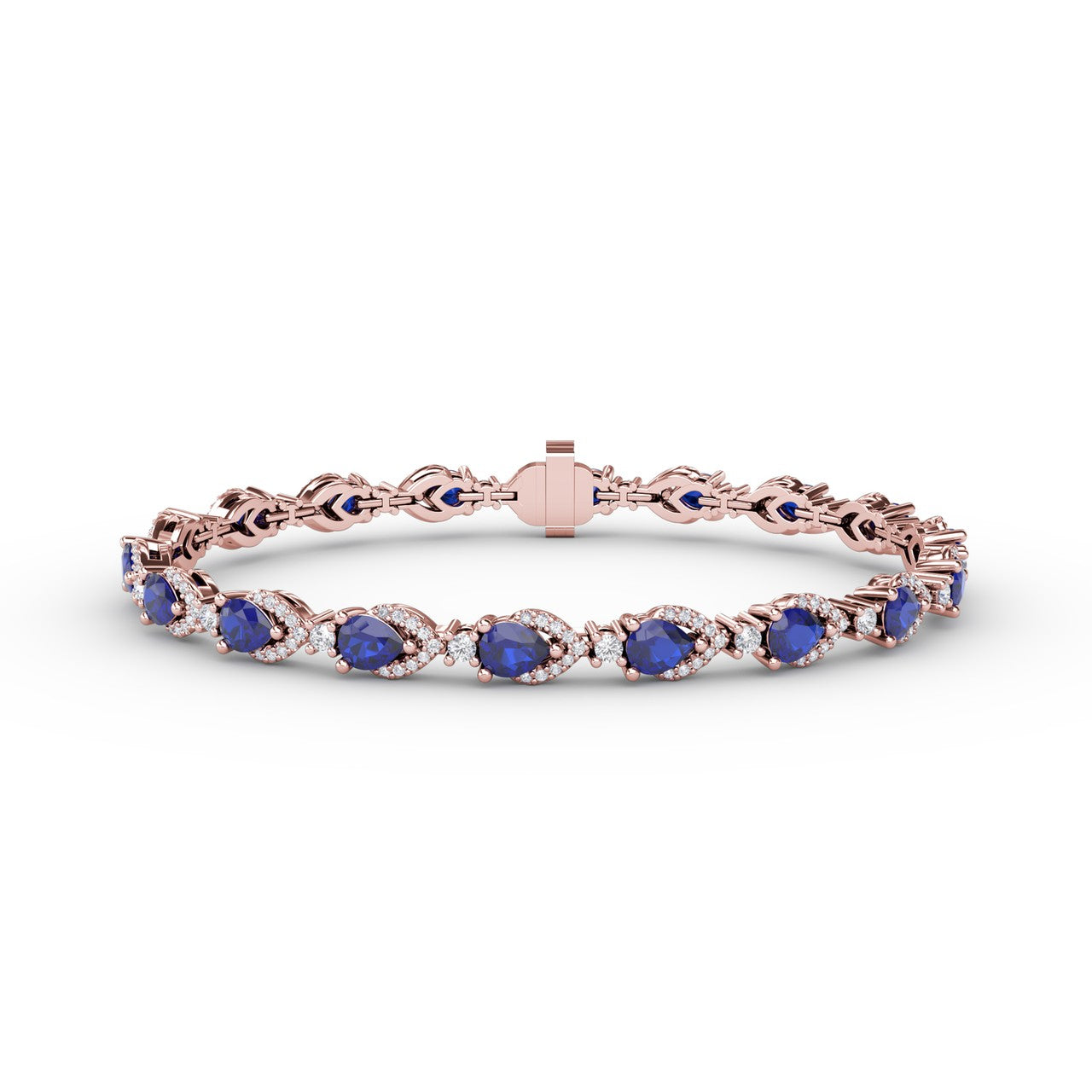 Pear-Shaped Sapphire and Diamond Bracelet