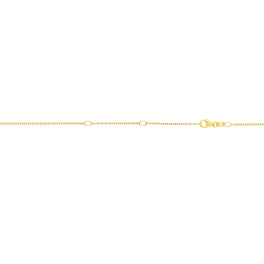 14K Gold 1.1mm Double Extendable Diamond Cut Cable Chain