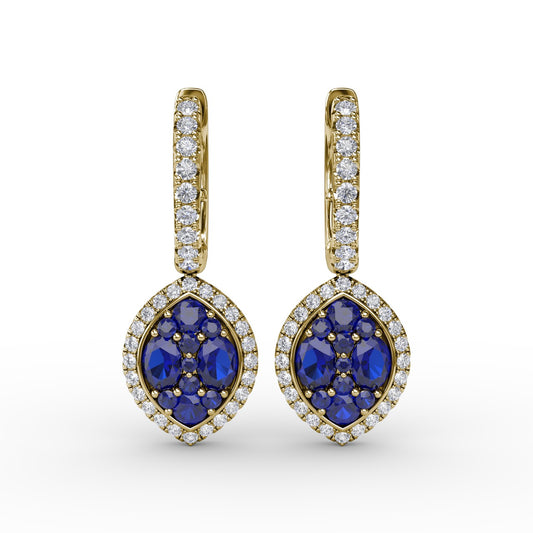 Marquise Shaped Dangle Earrings
