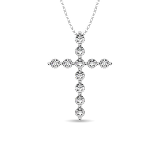 Diamond 1/2 Ct.Tw. Cross Pendant in 14K White Gold