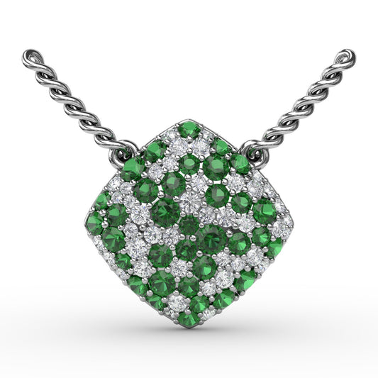 Up The Glam Emerald And Diamond Pendant