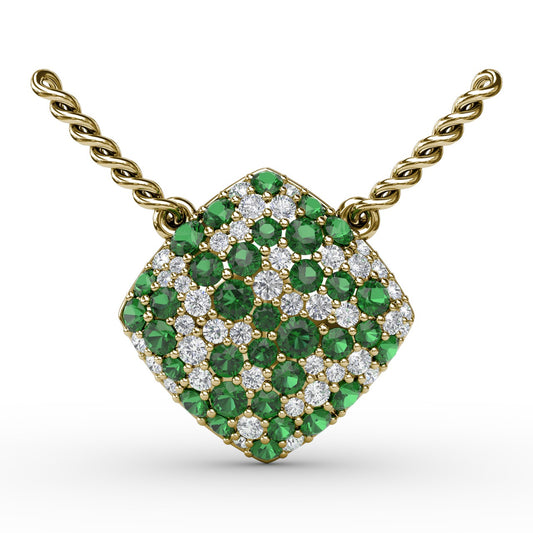 Up The Glam Emerald And Diamond Pendant