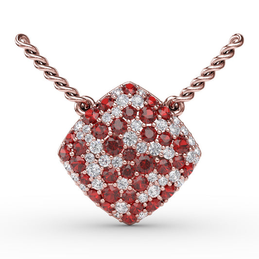 Up The Glam Ruby And Diamond Pendant