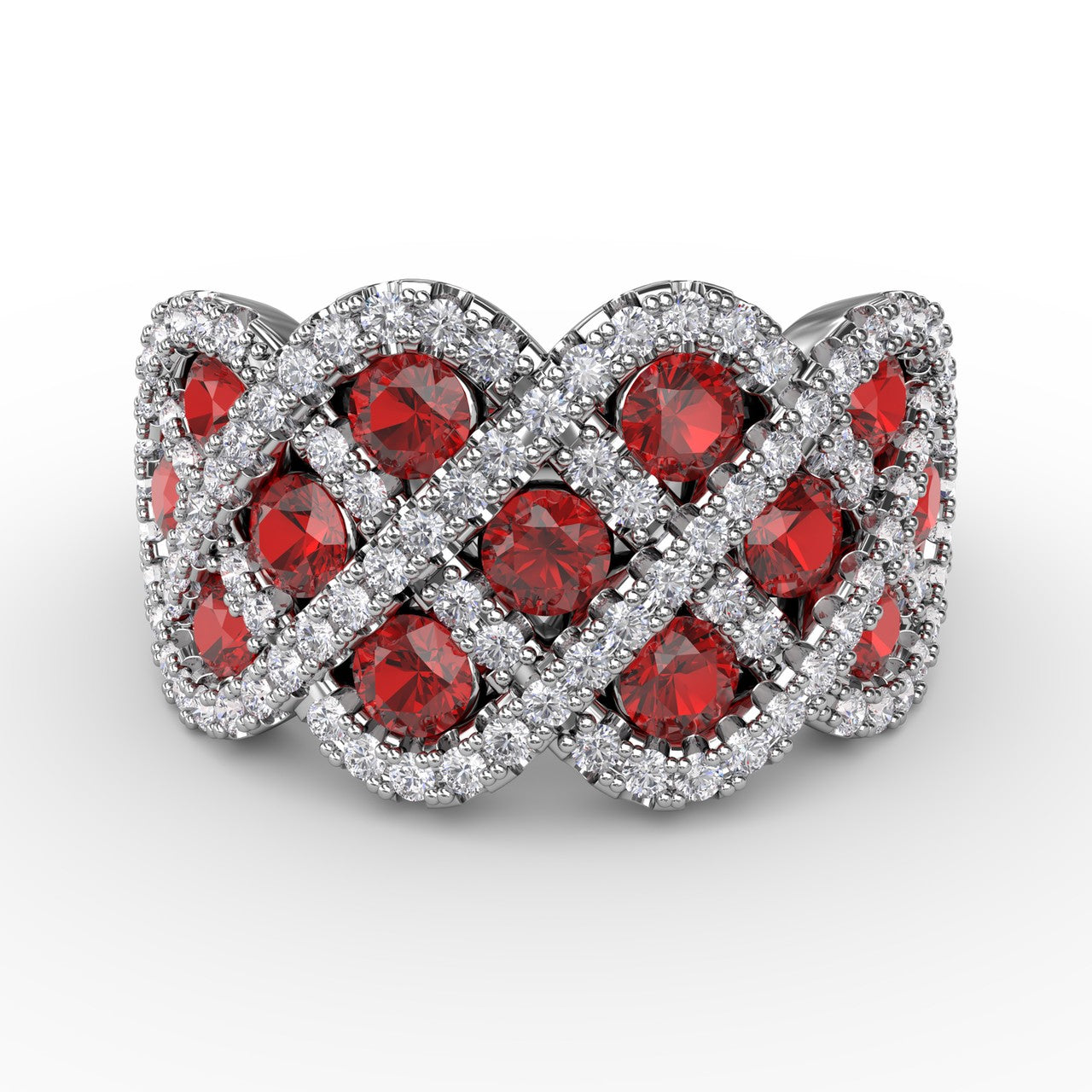 You And Me Ruby And Diamond Interweaving Ring