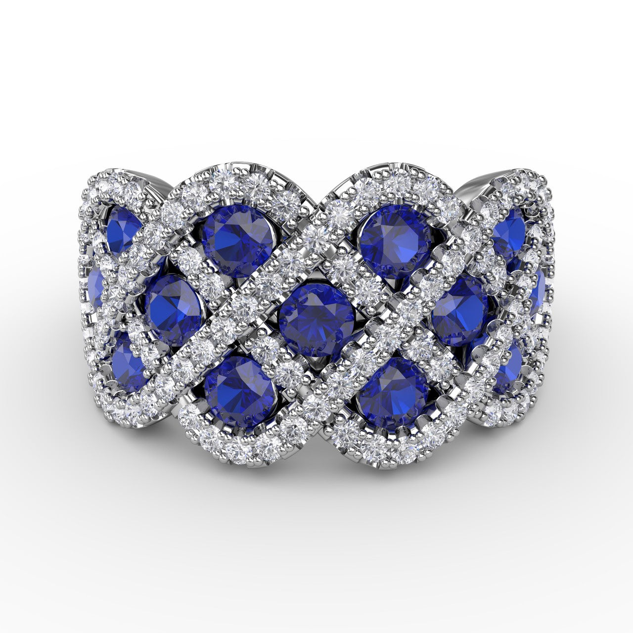 You And Me Sapphire And Diamond Interweaving Ring