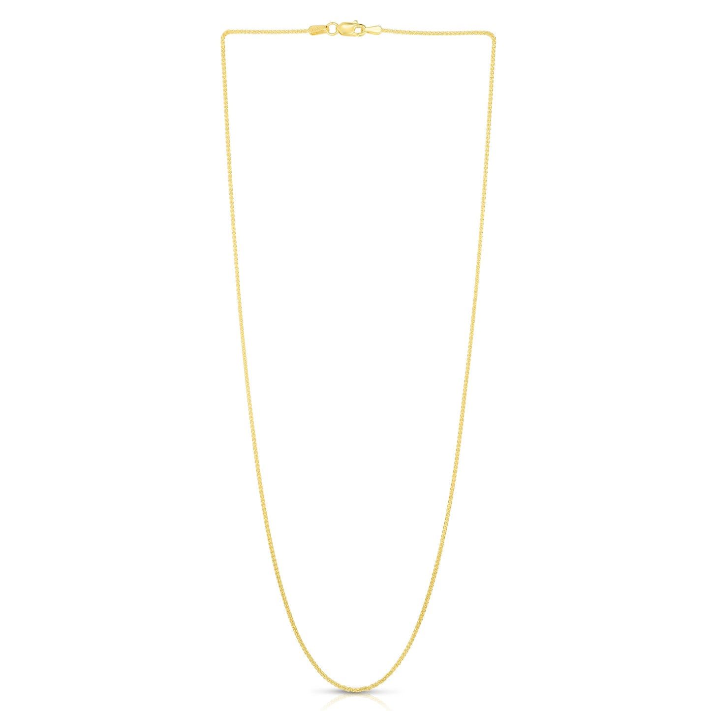 14K Gold 1mm Round Wheat Chain