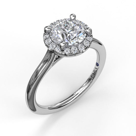 Classic Round Halo Engagement Ring