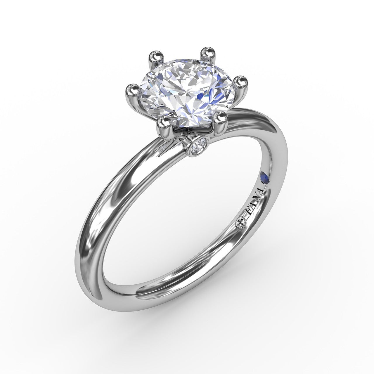 Classic Six-Prong Round Diamond Solitaire Engagement Ring