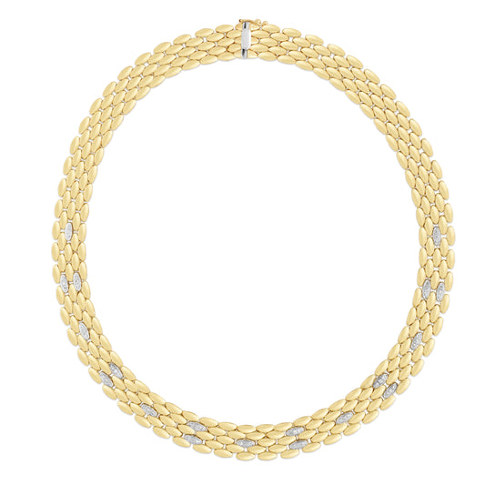 14K Gold 12mm Diamond Panther Necklace