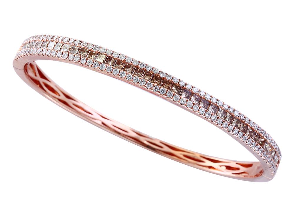 EFFY 14K ROSE GOLD DIAMOND,ESPRESSO DIAMOND, BANGLE