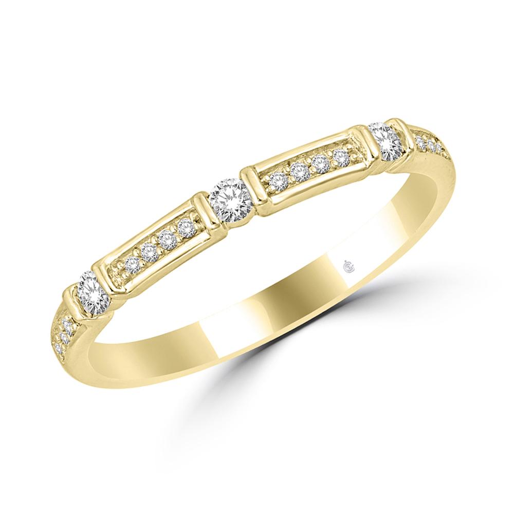 14K Yellow Gold 1/6 Ct.Tw. Diamond Stackable Band