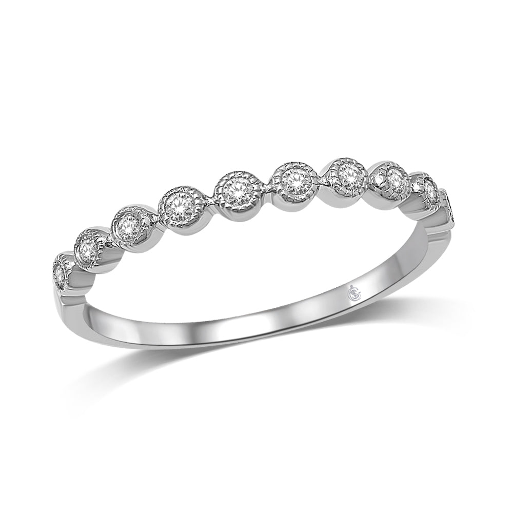 14K White Gold 1/6 Ct.Tw. Diamond Stackable Band